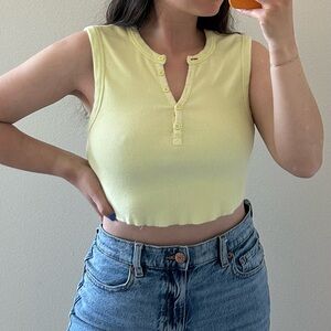 BDG Butter Yellow Sleeveless Crop Top